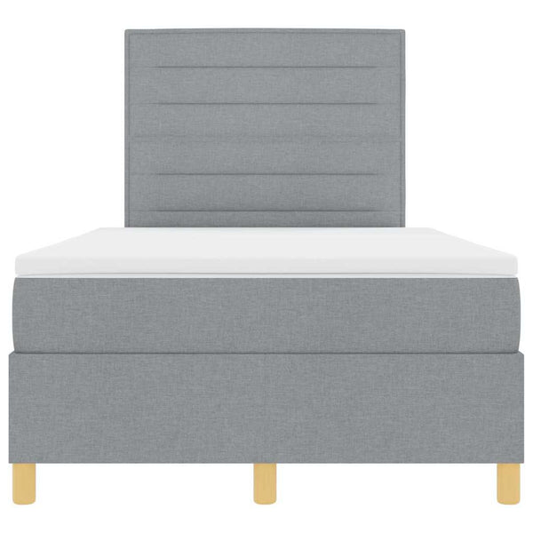 LED Boxspringbett mit Matratze Hellgrau 120x190cm