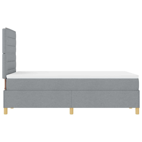 LED Boxspringbett mit Matratze Hellgrau 120x190cm