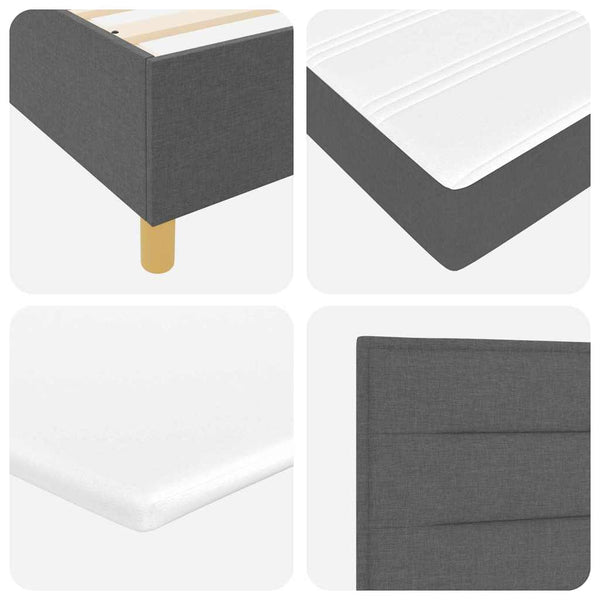 LED Boxspringbett mit Matratze Dunkelgrau 120x190