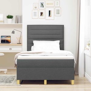 LED Boxspringbett mit Matratze Dunkelgrau 120x190