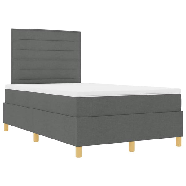 LED Boxspringbett mit Matratze Dunkelgrau 120x190