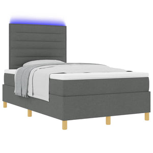 LED Boxspringbett mit Matratze Dunkelgrau 120x190