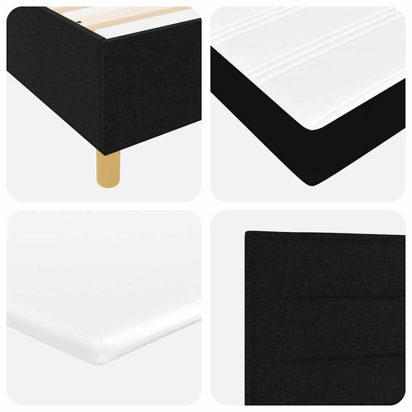 vidaXL Lit coffre à LED avec matelas noir 120 x 190 cm tissu