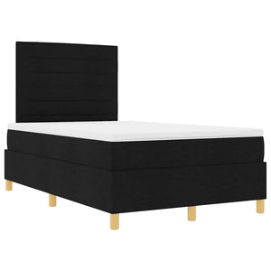 vidaXL Lit coffre à LED avec matelas noir 120 x 190 cm tissu