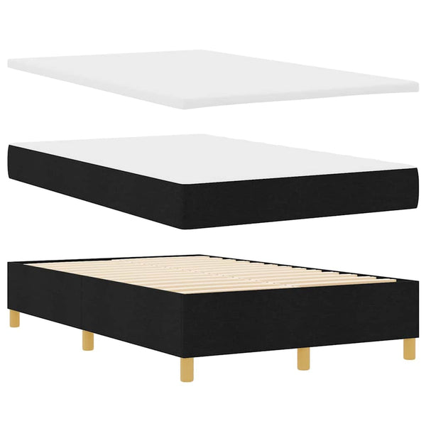 vidaXL Lit coffre à LED avec matelas noir 120 x 190 cm tissu