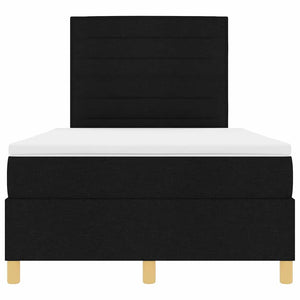vidaXL Lit coffre à LED avec matelas noir 120 x 190 cm tissu