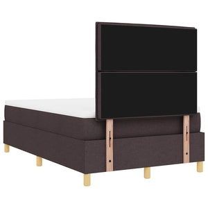vidaXL Lit boxspring à LED avec matelas marron foncé 120 x 190 cm Tissu