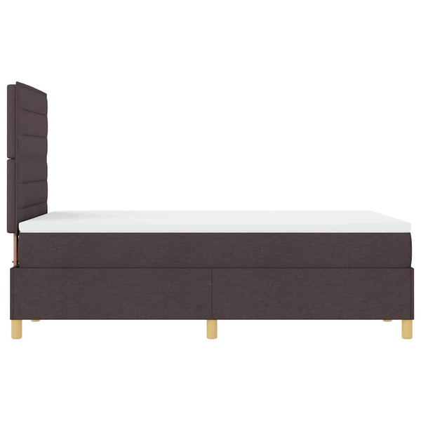 vidaXL Lit boxspring à LED avec matelas marron foncé 120 x 190 cm Tissu