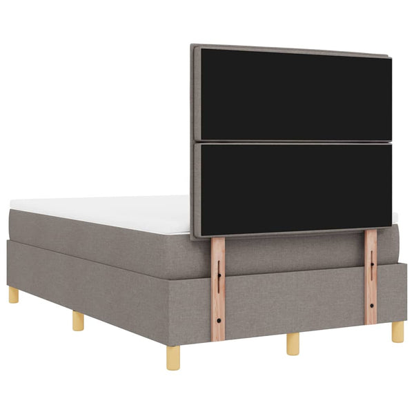vidaXL Lit coffre à LED avec matelas taupe 120 x 190 cm Tissu