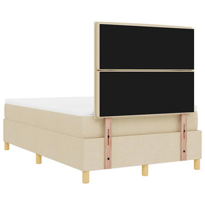 LED Boxspringbett Creme mit Matratze 120x190 cm