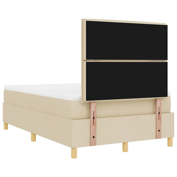 LED Boxspringbett Creme mit Matratze 120x190 cm