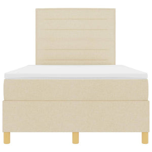 LED Boxspringbett Creme mit Matratze 120x190 cm