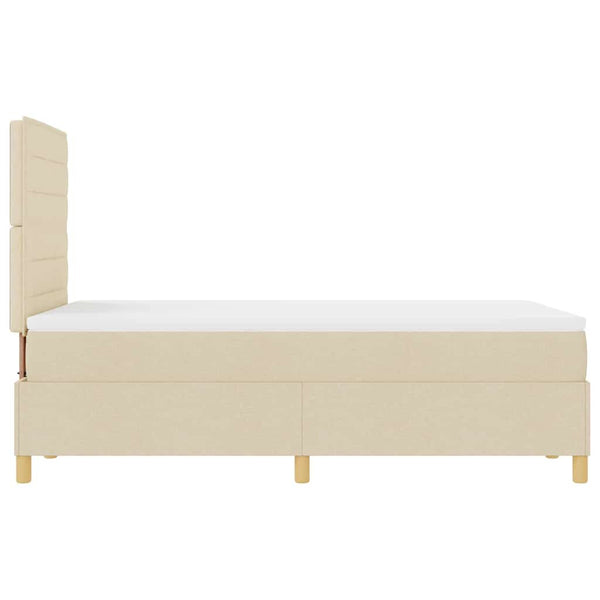 LED Boxspringbett Creme mit Matratze 120x190 cm