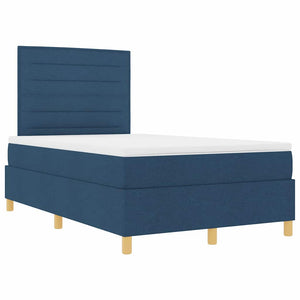 LED Boxspringbett Blau mit Matratze 120x190 cm