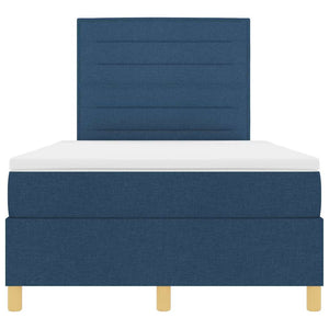 LED Boxspringbett Blau mit Matratze 120x190 cm