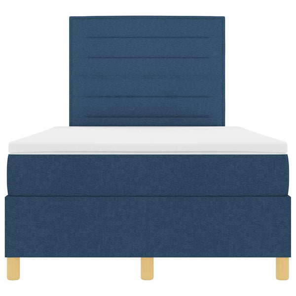 LED Boxspringbett Blau mit Matratze 120x190 cm