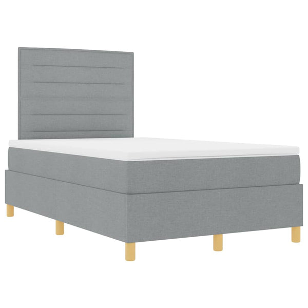 LED Boxspringbett mit Matratze Hellgrau 120x200 cm