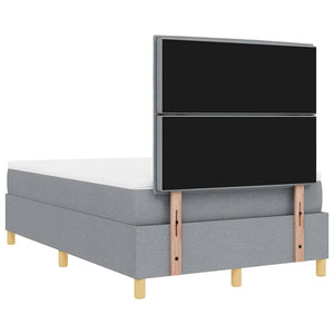 LED Boxspringbett mit Matratze Hellgrau 120x200 cm