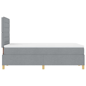 LED Boxspringbett mit Matratze Hellgrau 120x200 cm