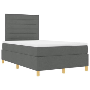 LED Boxspringbett mit Matratze 120x200 cm Dunkelgrau