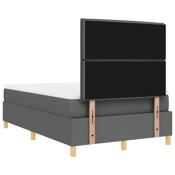 LED Boxspringbett mit Matratze 120x200 cm Dunkelgrau
