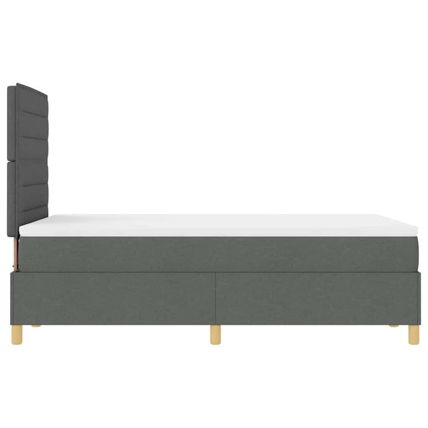 LED Boxspringbett mit Matratze 120x200 cm Dunkelgrau