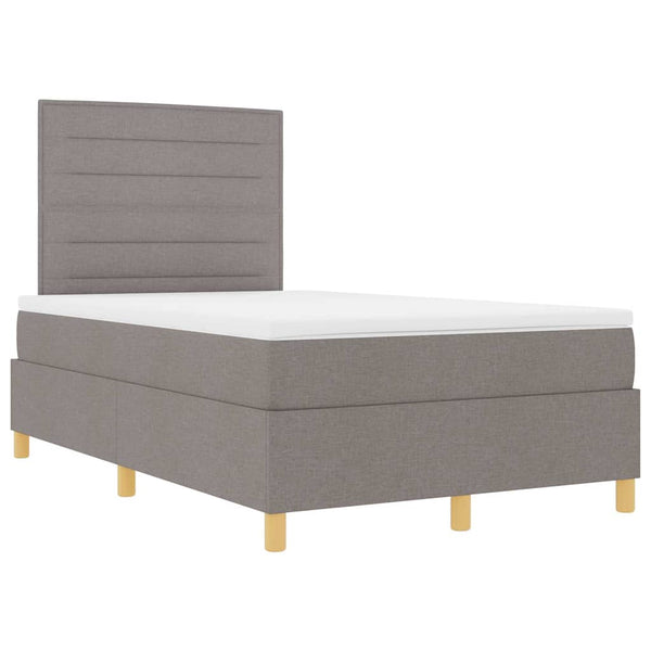 vidaXL Lit boxspring à LED avec matelas taupe 120 x 200 cm Tissu