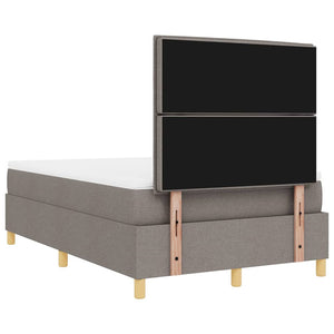 vidaXL Lit boxspring à LED avec matelas taupe 120 x 200 cm Tissu