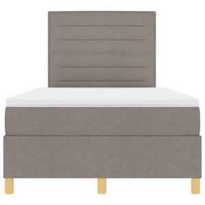 vidaXL Lit boxspring à LED avec matelas taupe 120 x 200 cm Tissu