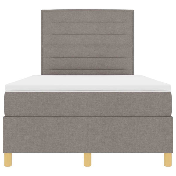 vidaXL Lit boxspring à LED avec matelas taupe 120 x 200 cm Tissu