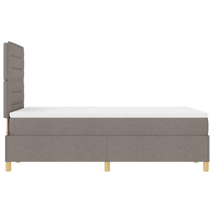vidaXL Lit boxspring à LED avec matelas taupe 120 x 200 cm Tissu