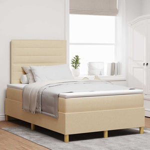 LED Boxspringbett Creme 120x200 cm