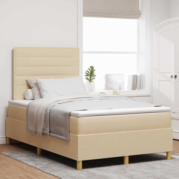 LED Boxspringbett Creme 120x200 cm