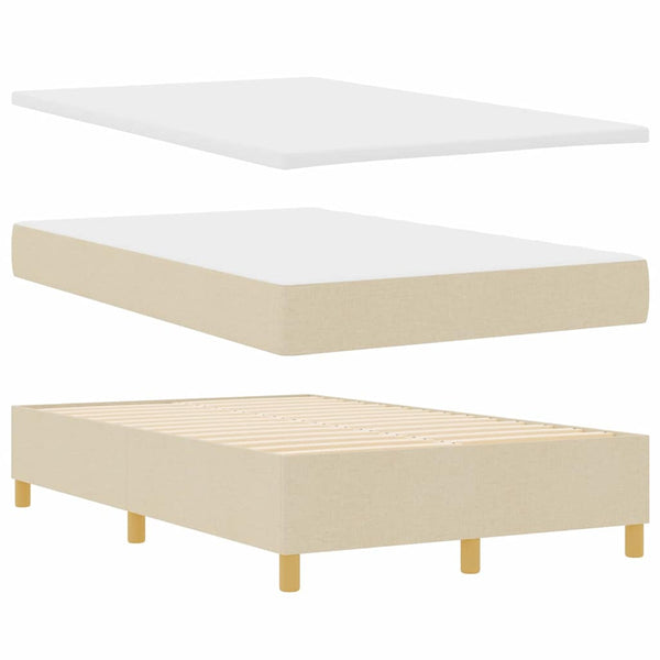 LED Boxspringbett Creme 120x200 cm