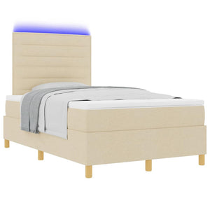 LED Boxspringbett Creme 120x200 cm
