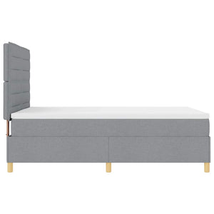 LED Boxspringbett mit Matratze Hellgrau 140x190 cm