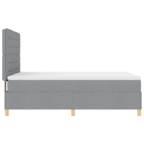 LED Boxspringbett mit Matratze Hellgrau 140x190 cm