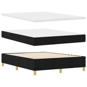 LED Boxspringbett mit Matratze 140x190 cm Schwarz