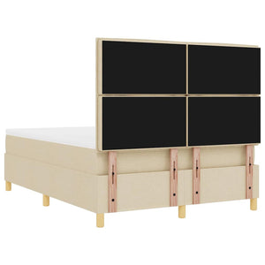 LED Boxspringbett Creme mit Matratze 140x190 cm