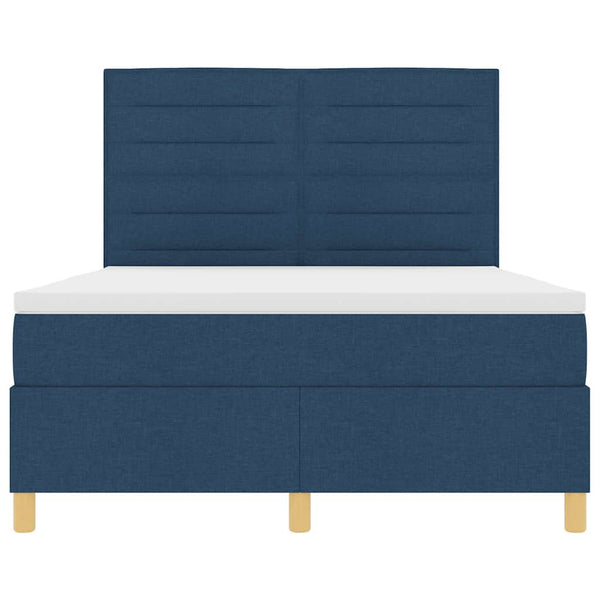 LED Boxspringbett Blau mit Matratze 140x190