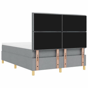 LED Boxspringbett mit Matratze 140x200 cm Grau