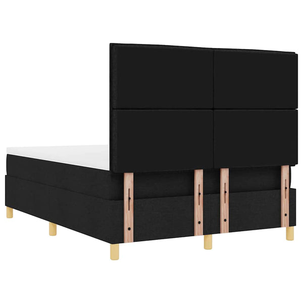 vidaXL Lit tapissier LED avec matelas Noir 140 x 200 cm Tissu