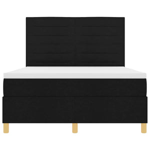 vidaXL Lit tapissier LED avec matelas Noir 140 x 200 cm Tissu
