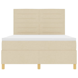 LED Boxspringbett Creme 140x200 cm