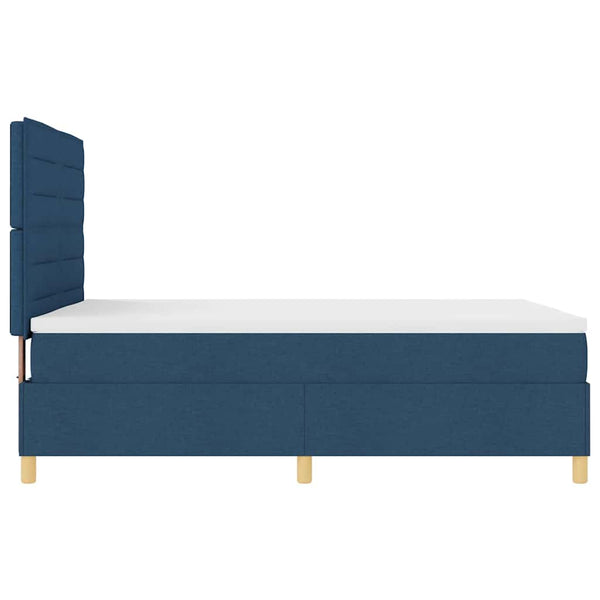 vidaXL Lit coffre à LED avec matelas Bleu 140 x 200 cm Tissu