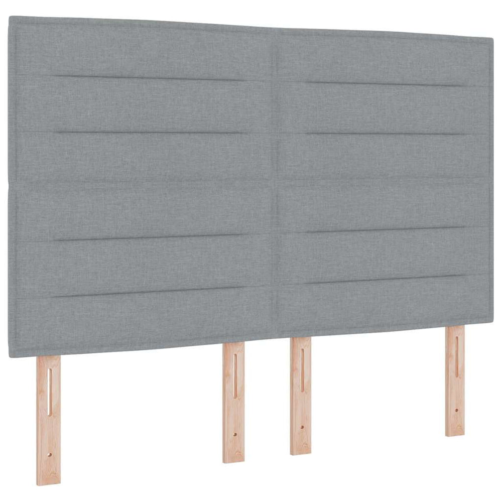 LED Boxspringbett mit Matratze 160x200 cm Hellgrau