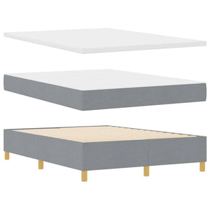 LED Boxspringbett mit Matratze 160x200 cm Hellgrau