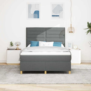 LED Boxspringbett mit Matratze 160x200 cm Dunkelgrau