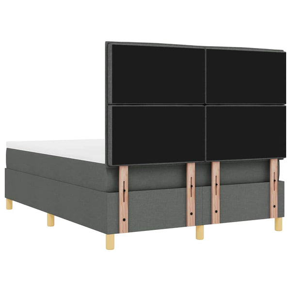 LED Boxspringbett mit Matratze 160x200 cm Dunkelgrau