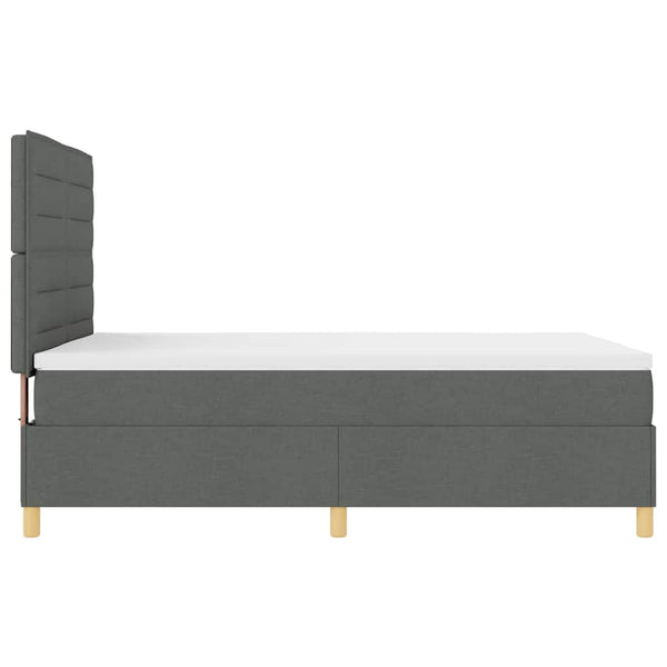 LED Boxspringbett mit Matratze 160x200 cm Dunkelgrau